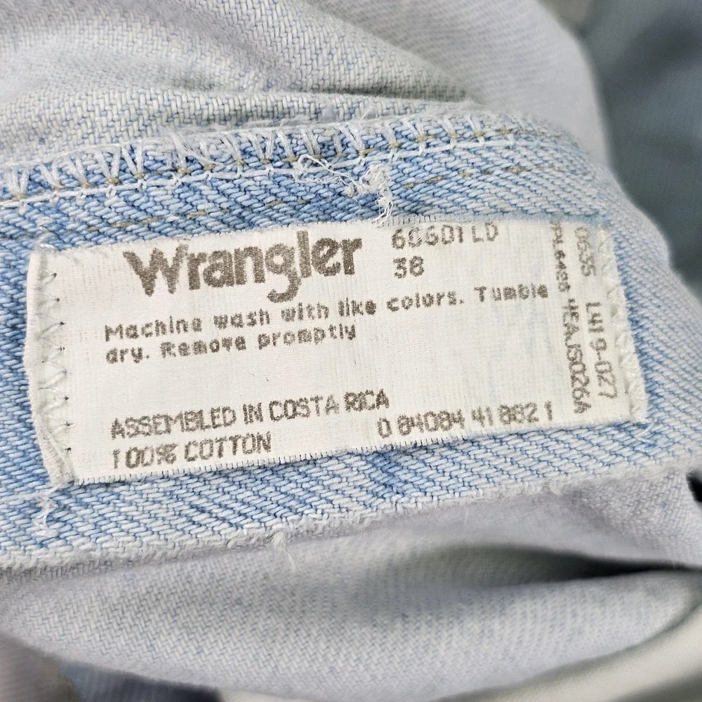 Wrangler Denim Shorts Mens 38 Relaxed Fit Jean Vintage Blue‎ Light Wash Casual